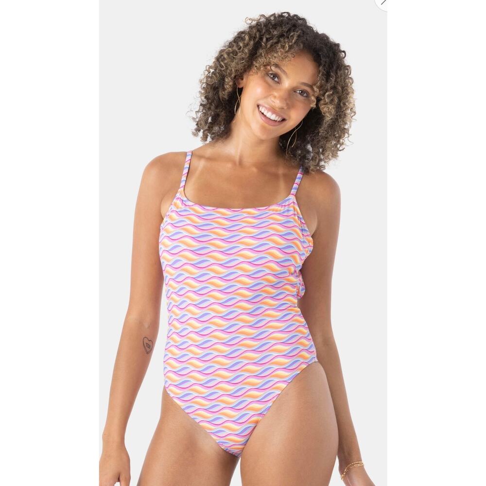 Roxy High Tide Low Back One Piece Swim Suit Cheeky XS NWT